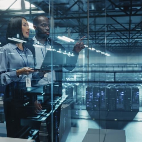 Two,Diverse,Data,Center,Engineers,,A,Black,Male,And,A